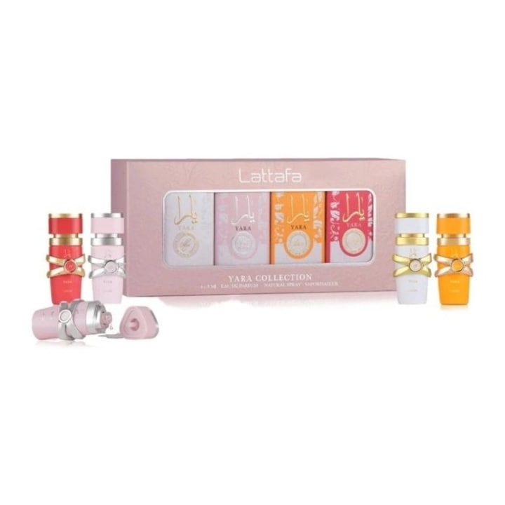 Set Cadou Parfum Lattafa Yara Mini Collection 4x5ml, Multicolor