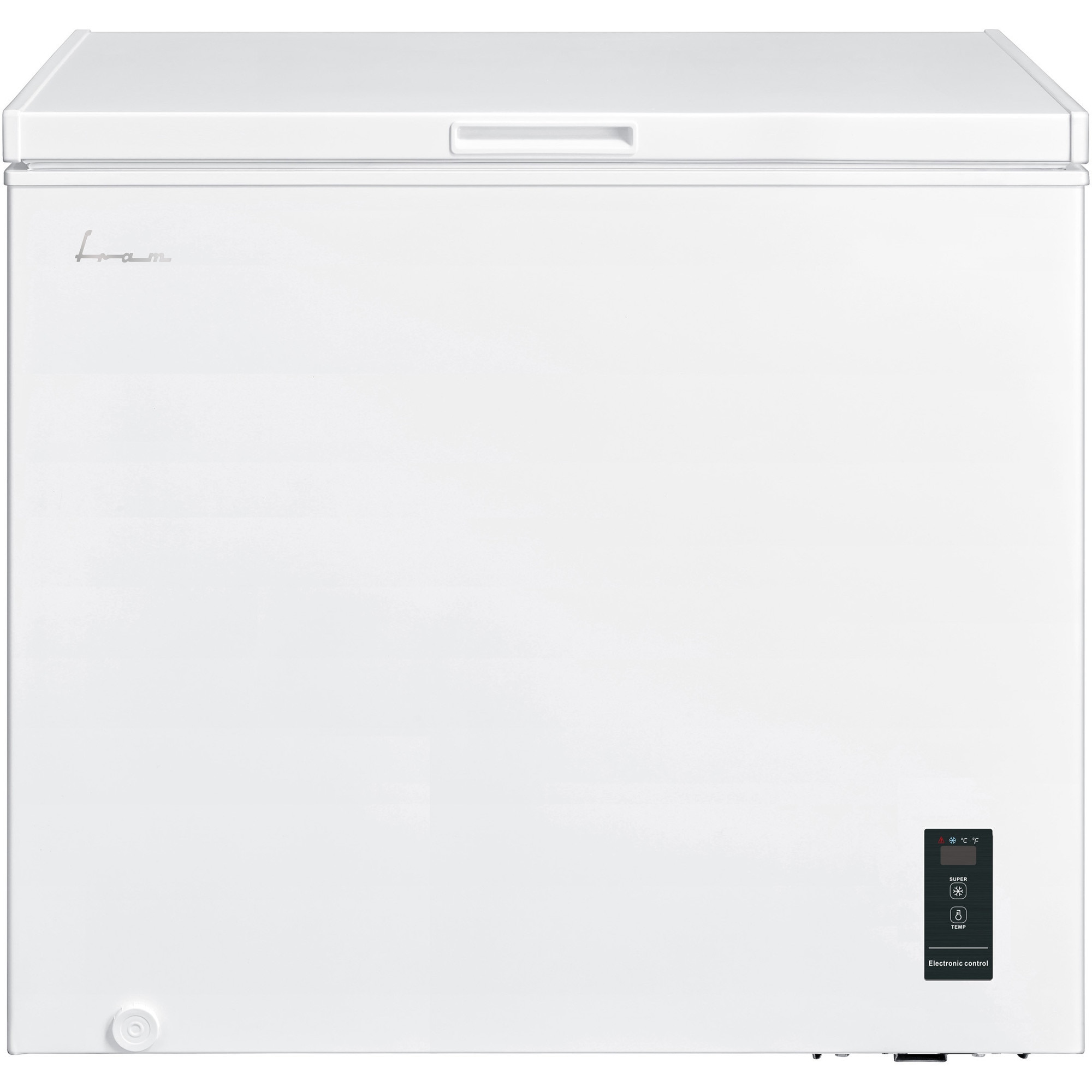 Lada frigorifica FRAM FCF-M198DINVCE++, 198L, Clasa E, Convertibila frigider/congelator, Compresor inverter, Control electronic, Display, Lumina led, 1 cos din plastic, Rezistenta la frig, Alb