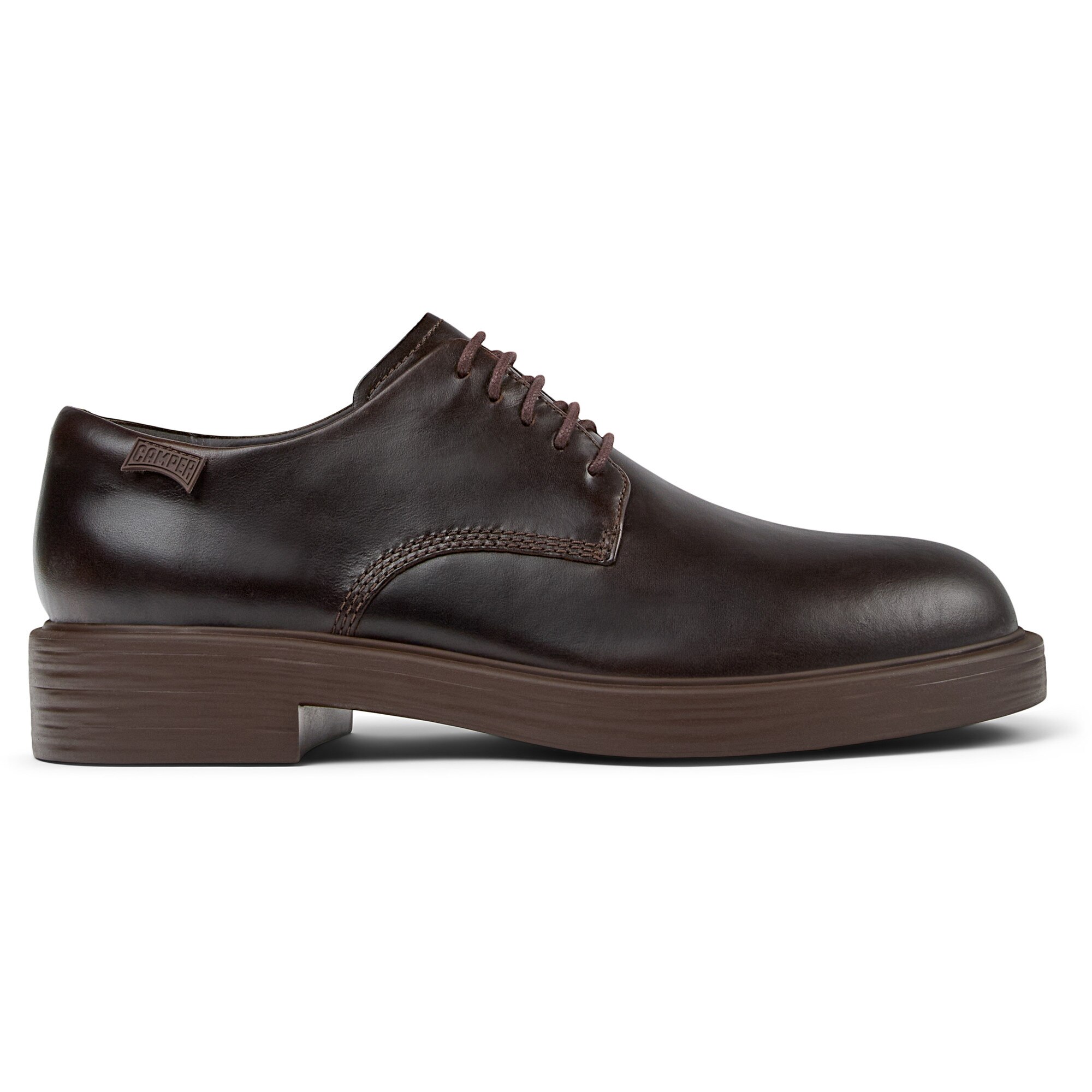 Camper, Pantofi derby de piele Dean, Maro inchis, 41