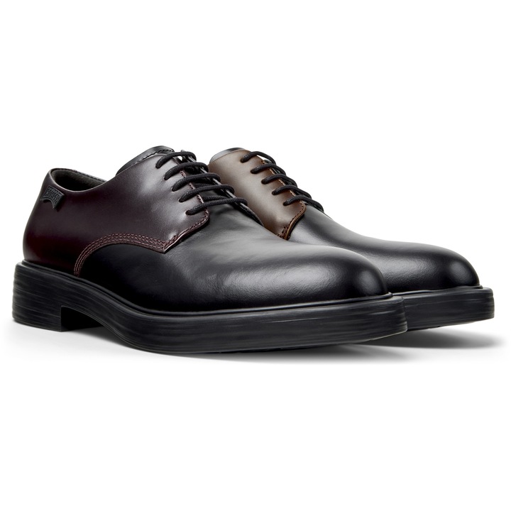 Camper, Pantofi derby de piele Dean, Visiniu, Negru, 44