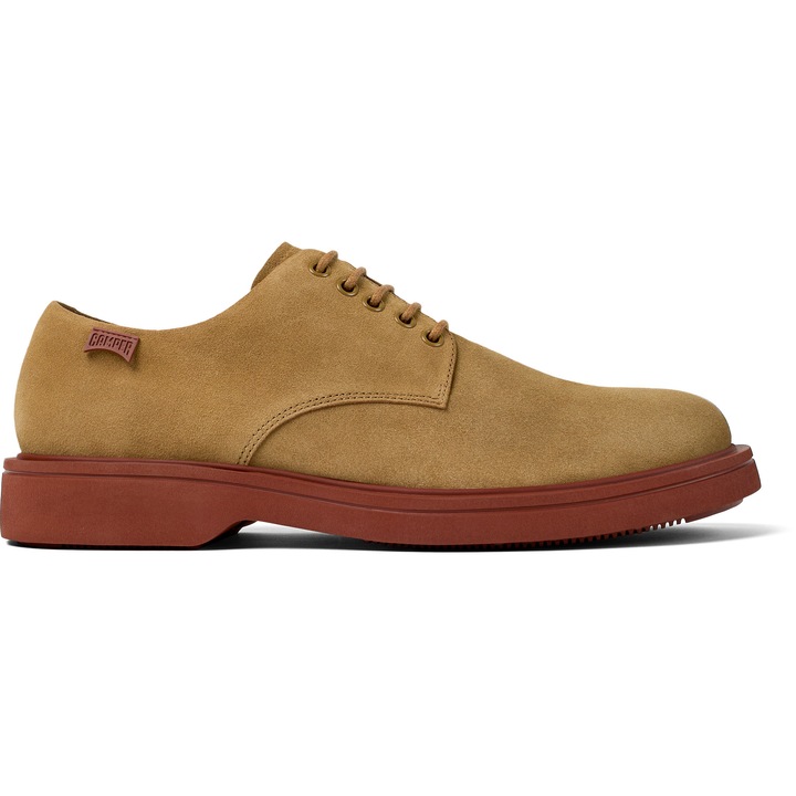 Camper, Pantofi de piele intoarsa cu sireturi Norman, Maro camel