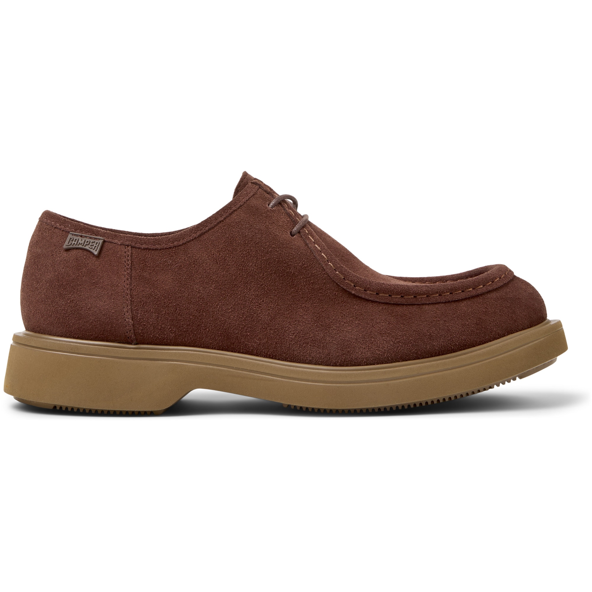 Camper, Mocasini de piele intoarsa cu varf rotund Verano, Maro cognac, 42