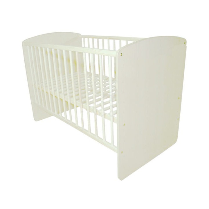 Klups Karolina II kiságy, fehér, matraccal, 12 MyKids