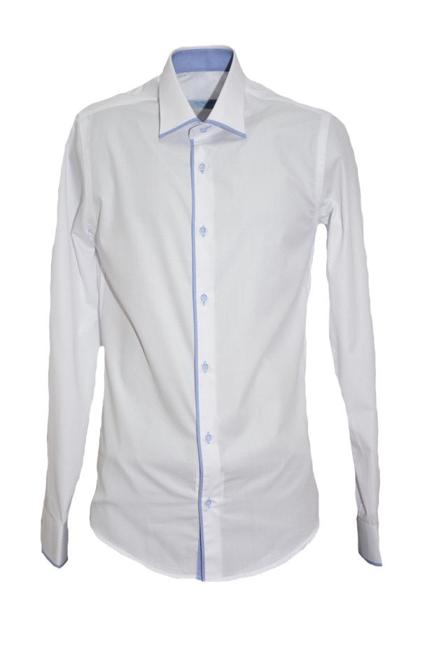 Camasa deosebita pentru barbati cu nasturi fine, D&J Exclusive, Alb