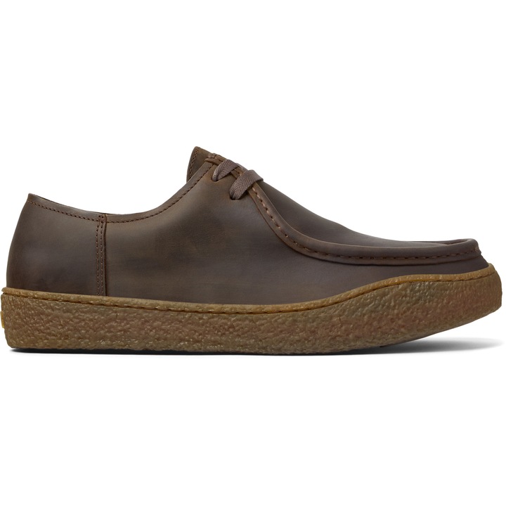 Camper, Pantofi boat de piele Peu Terreno, Maro, 39