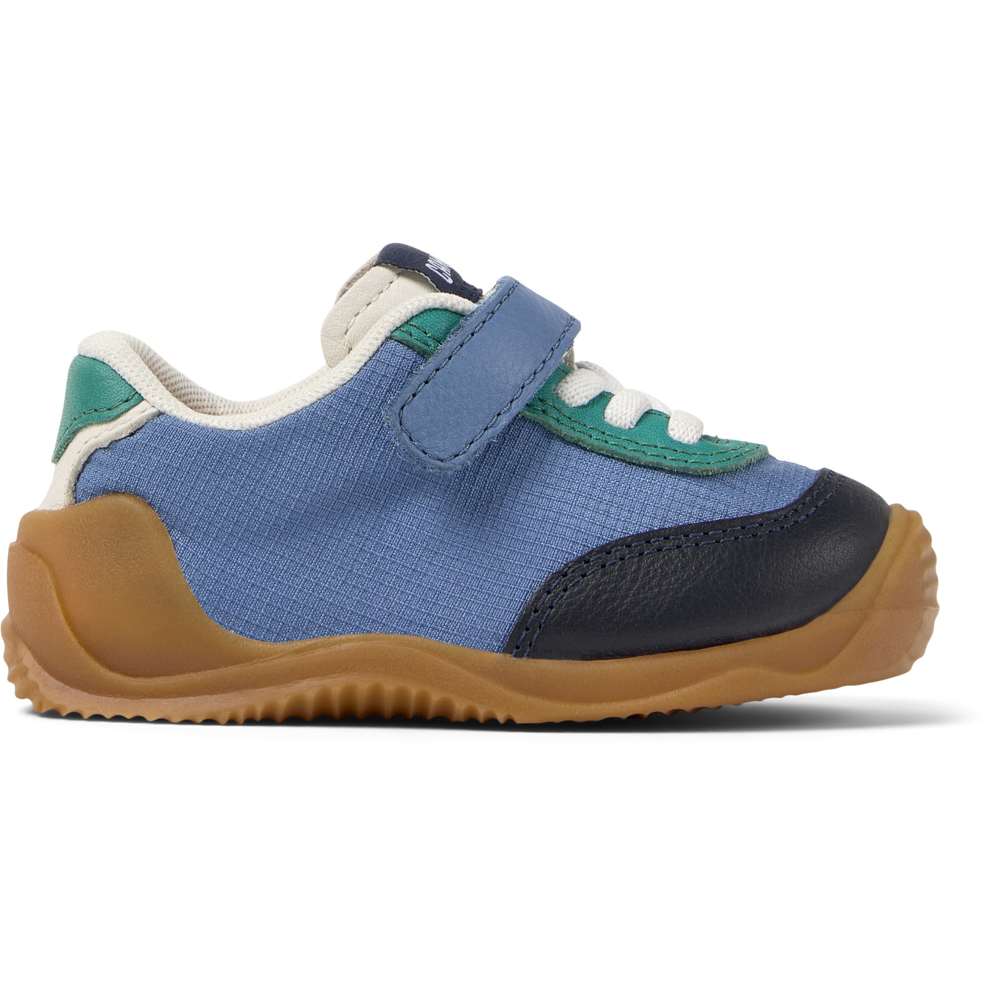 Camper, Pantofi sport din material textil cu garnituri din piele intoarsa Dadda, Alb, Albastru deschis, 21 EU