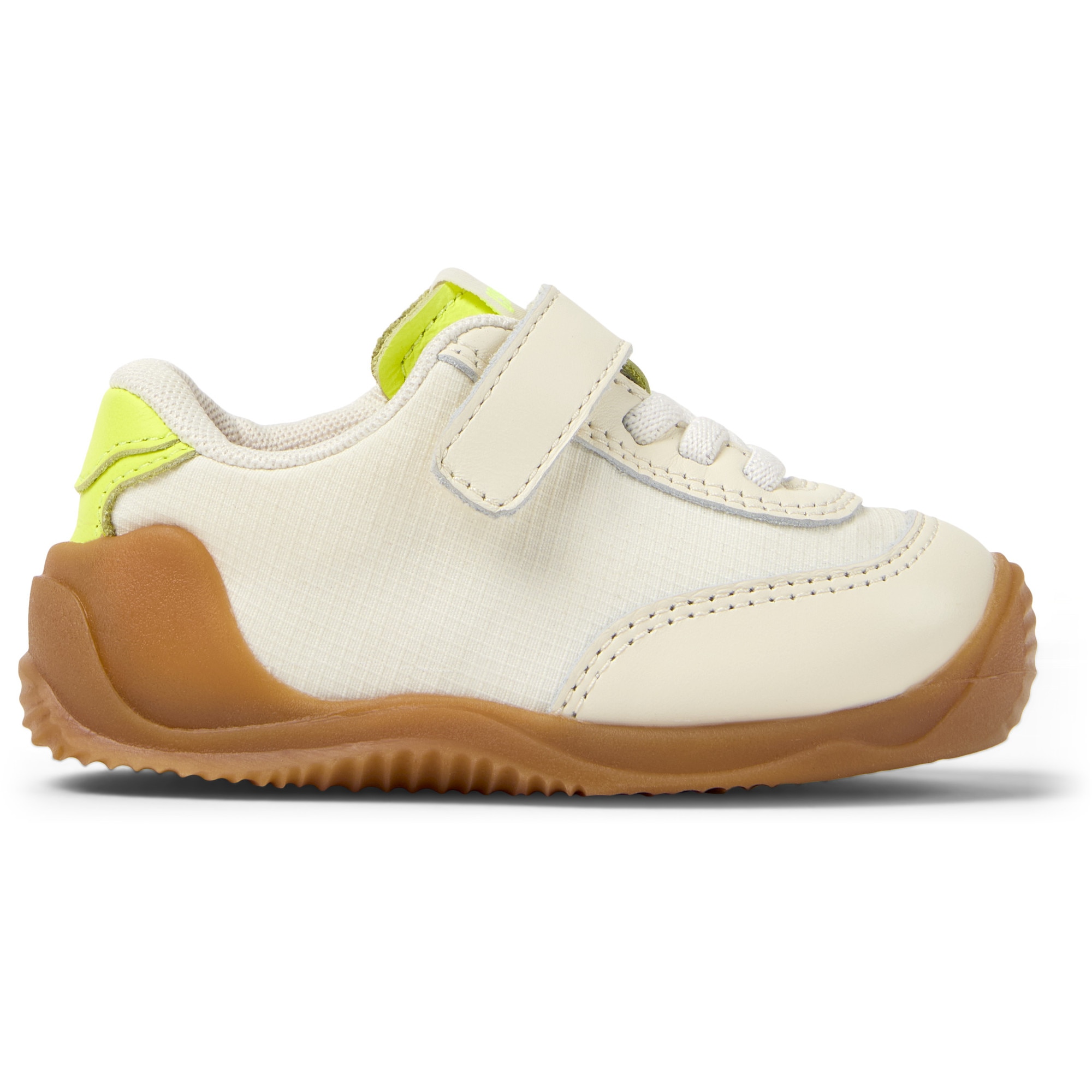 Camper, Pantofi sport din material textil cu garnituri din piele intoarsa Dadda, Crem, 22 EU