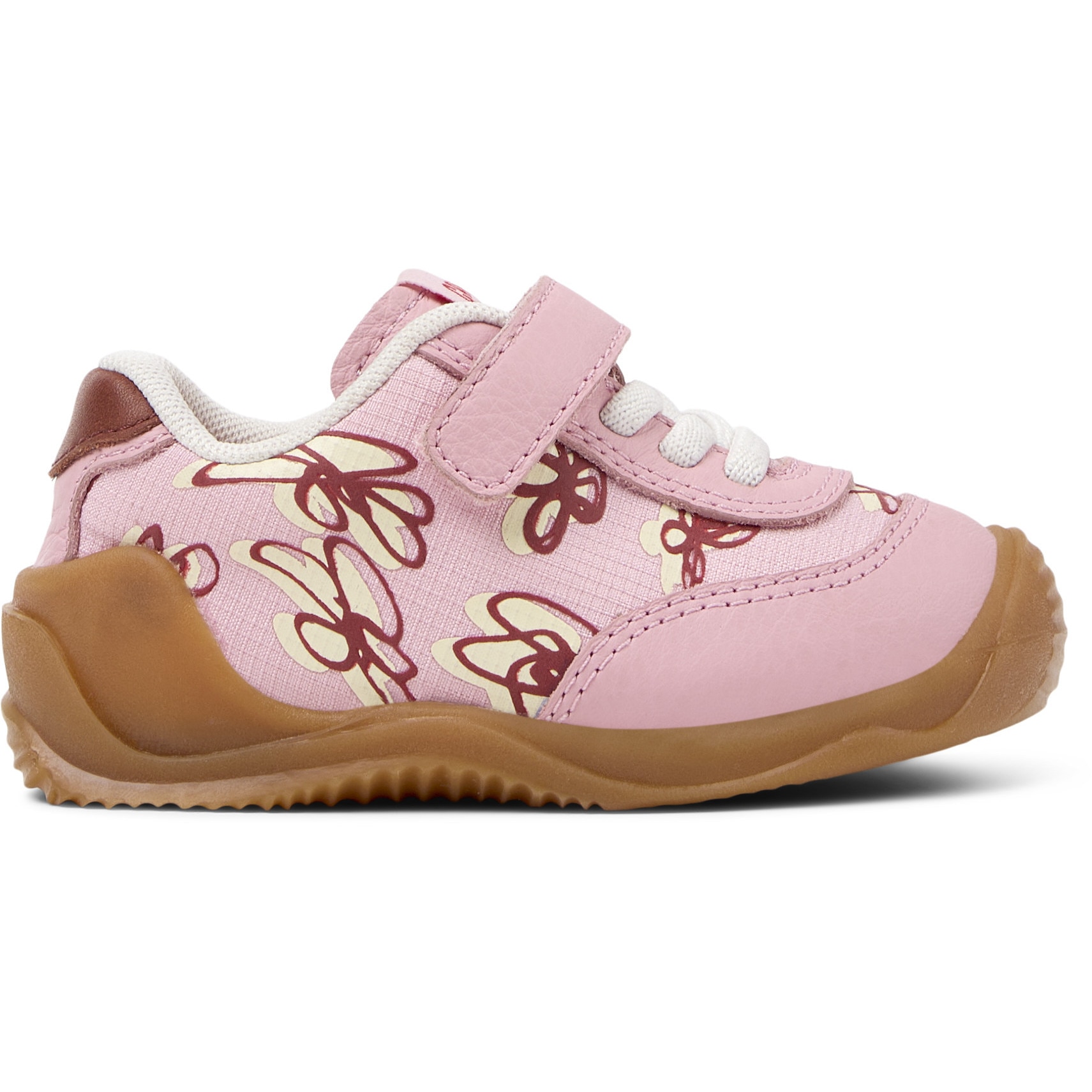 Camper, Pantofi sport din material textil cu garnituri din piele intoarsa Dadda, Roz deschis, 21 EU