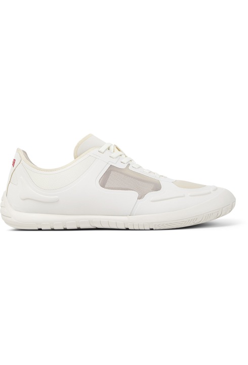 Camper, Pantofi sport low-cut cu garnituri din material sintetic, Alb/Gri