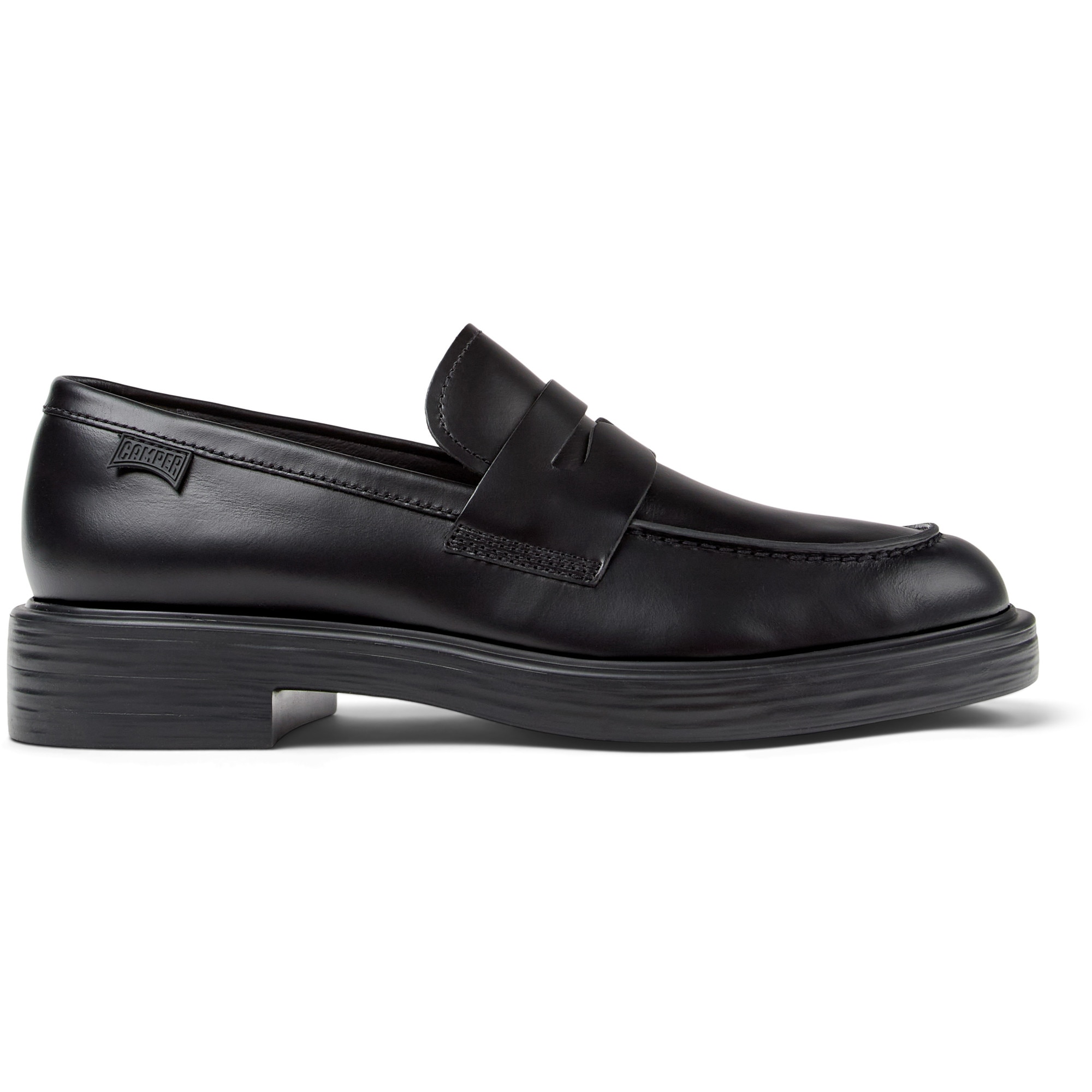 Camper, Pantofi loafer de piele Dean, Negru, 39