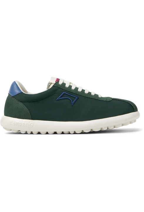 Camper, Pantofi sport cu insertii din piele intoarsa Pleotas, Verde