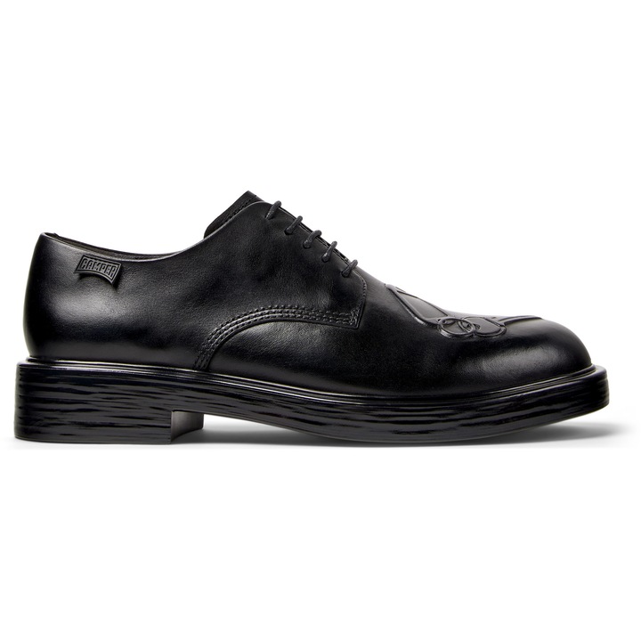 Camper, Pantofi de piele cu detalii in relief Dean, Negru, 44