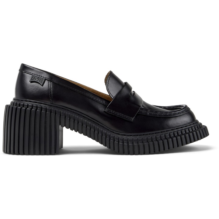 Camper, Pantofi loafer din piele cu toc masiv Pix London, Negru
