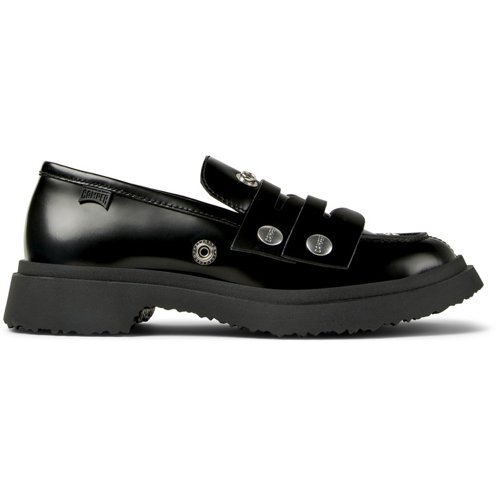 Camper, Pantofi loafer din piele cu capse decorative Walden Twins, Negru
