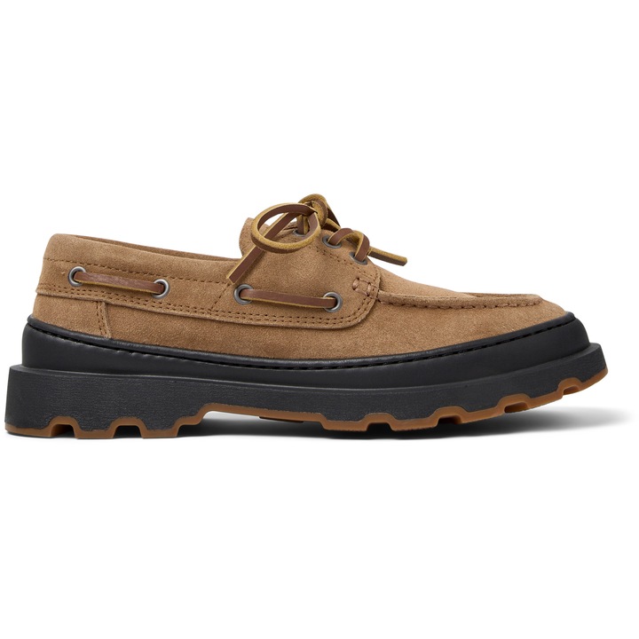 Camper, Pantofi boat din piele intoarsa Brutus, Maro deschis