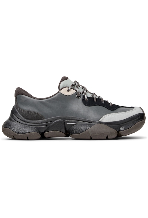 Camper, Pantofi sport cu piele si garnituri din piele nabuc Karst 2, Gri