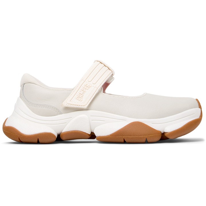 Camper, Pantofi Mary Jane din piele Karst 2, Alb murdar