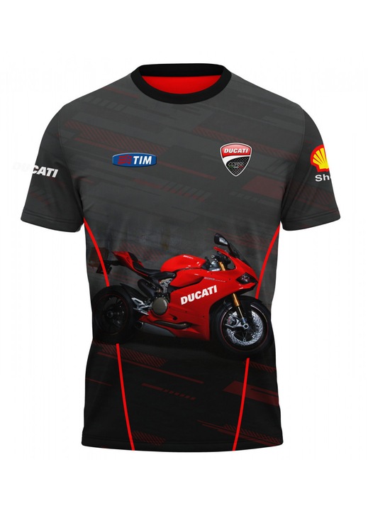 Férfi póló Ducati 117.71, rövid ujjú, sokszínű