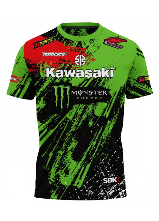 Férfi póló Kawasaki 117.83, rövid ujjú, sokszínű