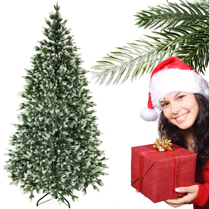 Brad artificial PE07, 150 cm, cu suport metalic