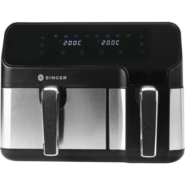 Friteuza cu aer cald Air Fryer, RAF R5237, 1300 W, 3 L, 12 programe, 25x20x28 cm, negru
