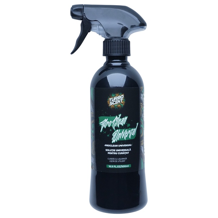 Solutie curatare universala pentru suprafete interioare, APC, Pro Clean Universal de la TurboScent, destinat pentru a curata interiorul auto si nu numai, excelent pentru plastic, vinilin, textil si uz casnic, miros de citrice, 500ml