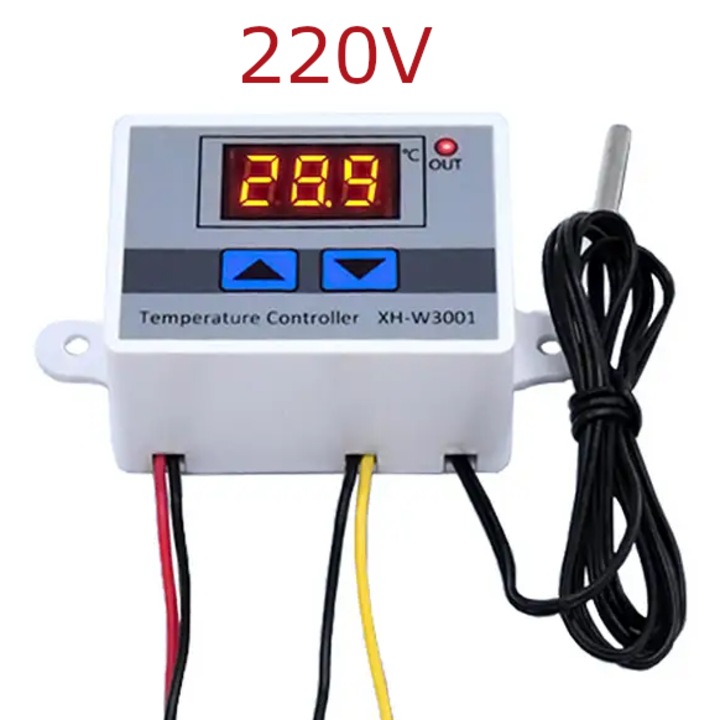Termostat digital Temark W3001, senzor NTC, -50~110C, 220V, dimensiuni 59, 5x44, 5x31mm