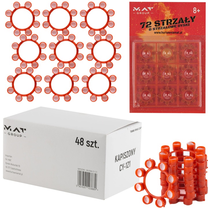 Capace de percutie pentru pistoale, 48 bucati, 8 focuri, 16x10cm