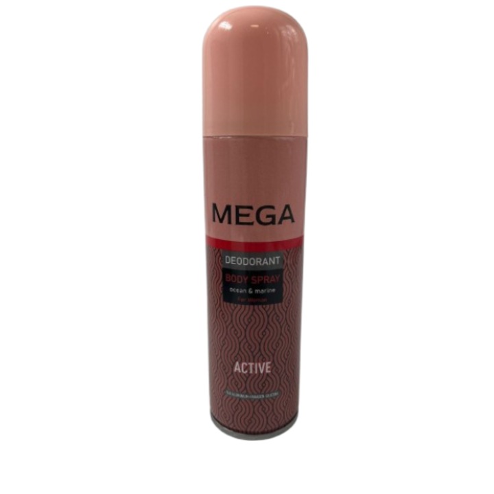 Mega Deodorant Spray Femei, Active, 150ml – Ocean & Marine, Protectie 24h, Parfum Fresh Revigorant
