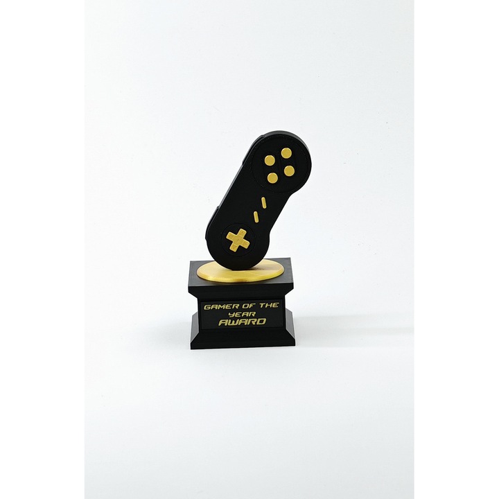 Trofeu Gamer of the year Award, Negru/Auriu, Fetisshop, Dimensiunea 17x9 cm