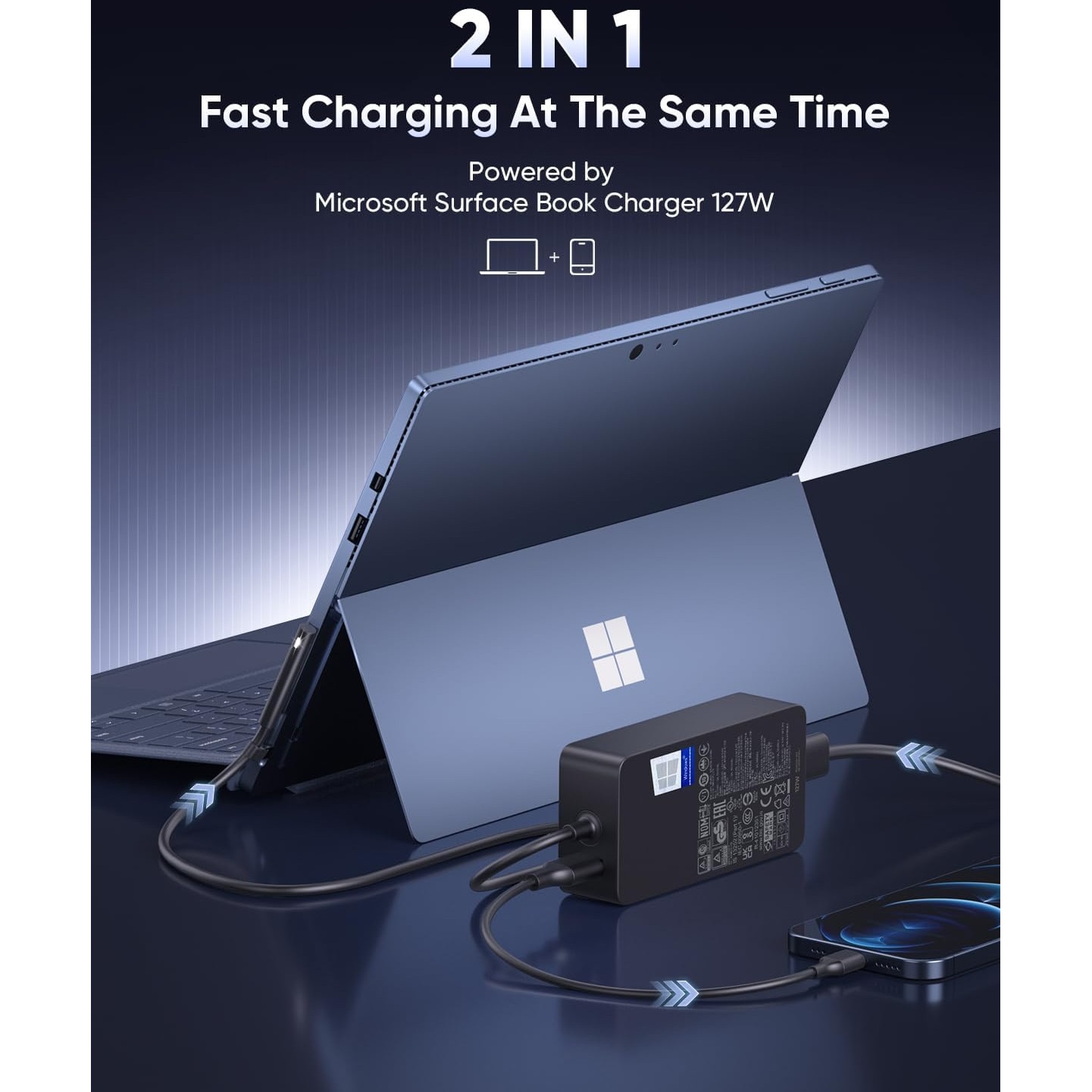 Microsoft Windows Surface Pro 3/4 Oplader adapter netsnoer