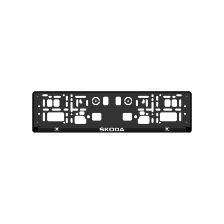 Suport Numar Auto Skoda, Negru, Compatibil Placute UE, 1 Bucata – Premium & Durabil