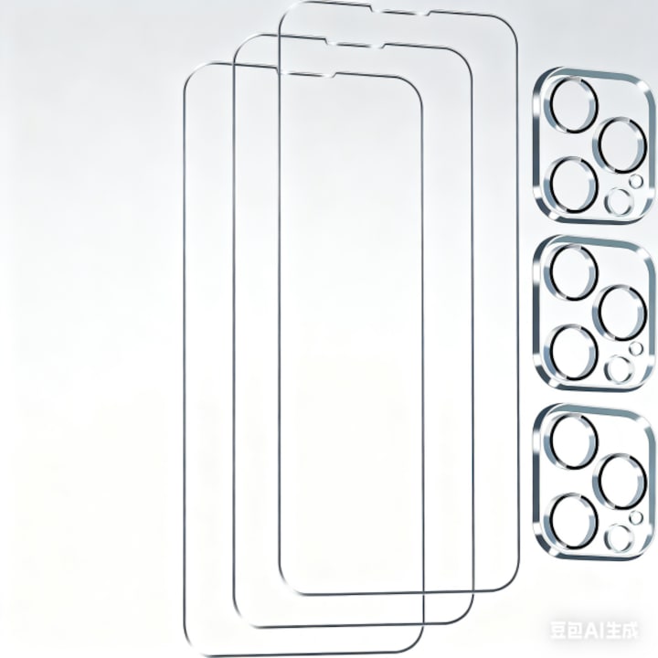 Set 6 folii protectie ecran si camere iPhone 14 Pro, sticla securizata transparenta 9H, 6.1 inch