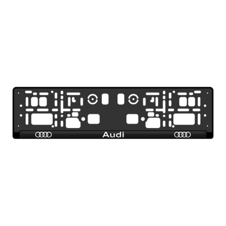 Rendszámtartó, Automax Szlovákia, Audi, Fekete, 1 darab, Elegáns dizájn, Tartós