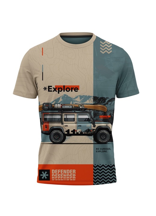 Férfi póló Defender 118.23, rövid ujjú, sokszínű