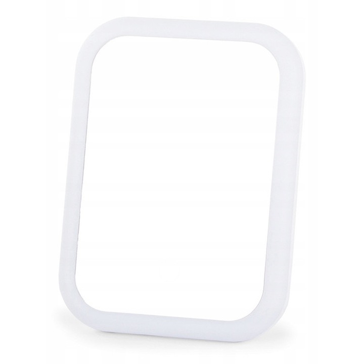 Oglindă cosmetică iluminată LED Ayawaska, portabilă, alb/roz, 15x20cm