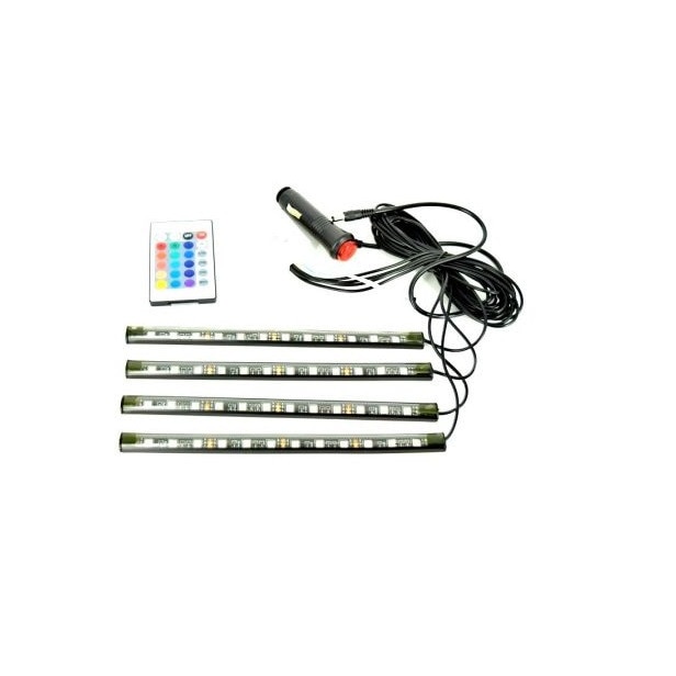 Kit interior LED 12 SMD RGB MAGSTAR cu telecomanda - 22 cm, jocuri de lumini automat