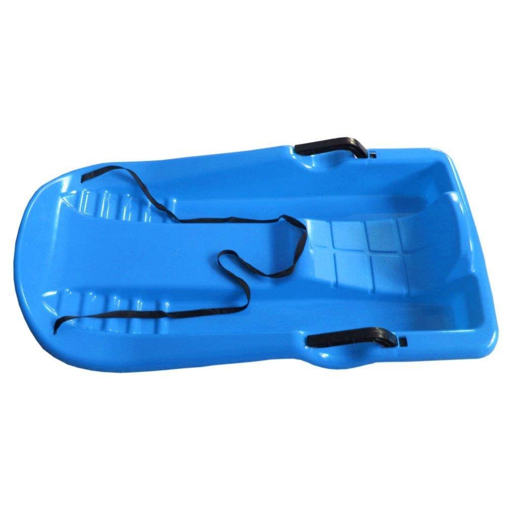 Sanie din plastic, cu manere-frana si curea, Spartan, Albastru