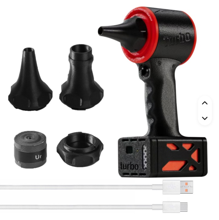 STARGRIG® hordozható sűrített levegős fúvó, többfunkciós, szívás, abszorpció, fúvás, felfújás, 130000 RPM, 28000 PA fúvóerő, 115 m/s légsebesség, 20000 mAh akkumulátor, 500W, 65W USB Type-C és DC gyors töltés, fekete