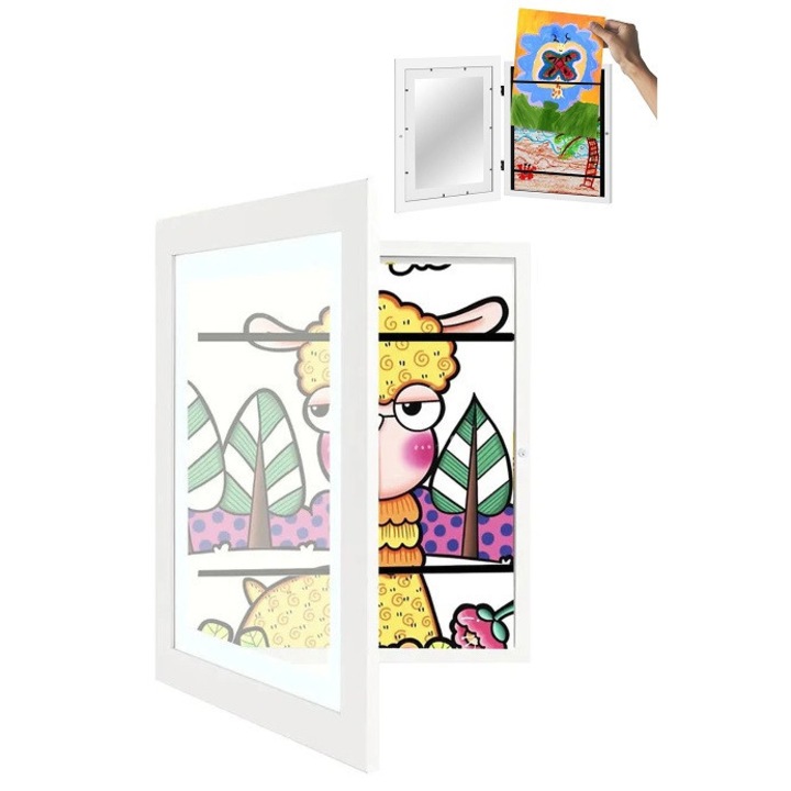 Rama foto Kidesa, artistica, alba, 33x25cm, capacitate 100 foi A4