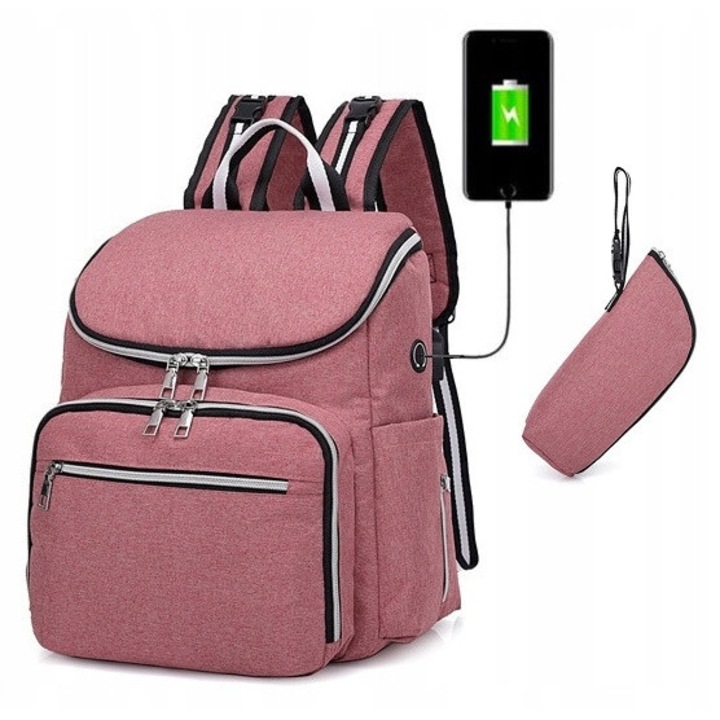 Geanta pentru carucior, Rucsac de calatorie, USB pentru mama si tata