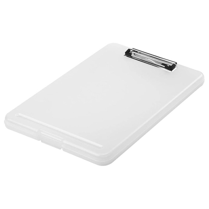 Clipboard din plastic transparent cu depozitare de foi, Createur