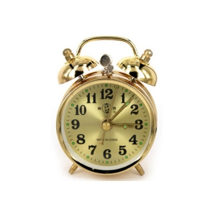 Fém mechanikus ébresztőóra, kézi felhúzású, dekoratív órák