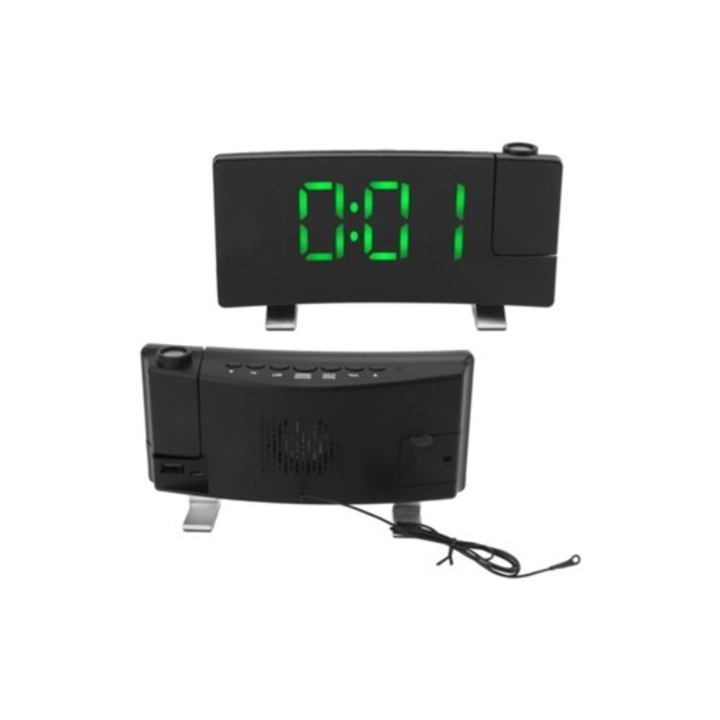 Hurrise dekoratív vetítőóra, LED kijelző, függőlámpa, zöld betűk