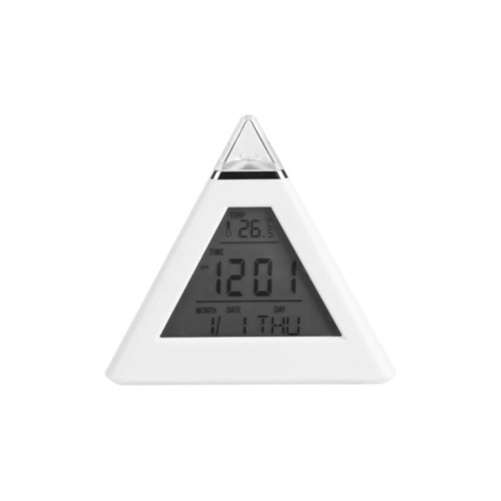 Hurrise digitális asztali óra színes LED kijelzővel, hőmérővel, éjszakai fénnyel