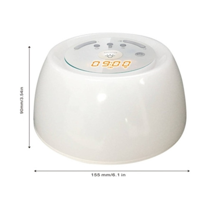 Intelligens fényes ébresztőóra, fehér