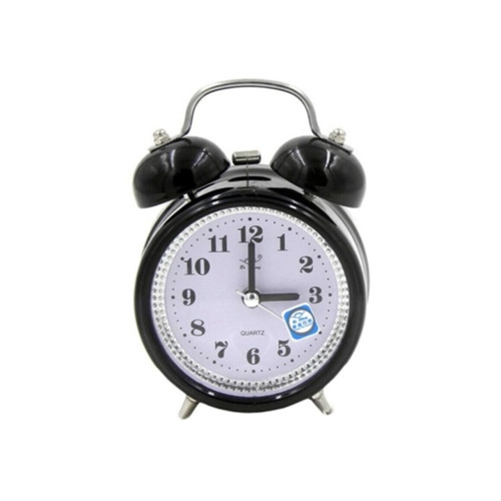 Dekoratív óra, Super Louvre, két harangos mechanizmus, fekete