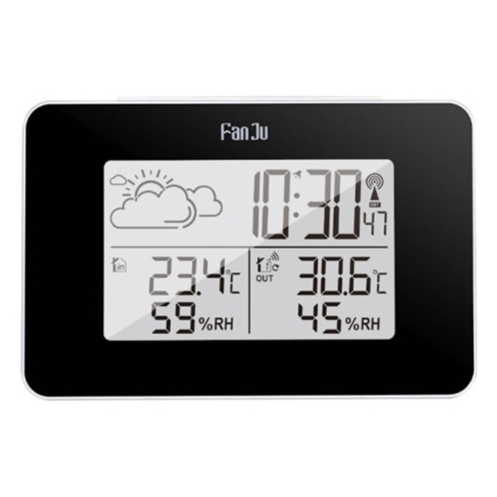 Wjs dekoratív óra, többfunkciós, fekete