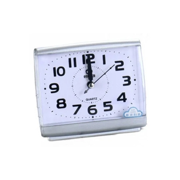 Desperk dekoratív óra fehér éjszakai fénnyel és nagy számokkal, csendes, 20x20cm