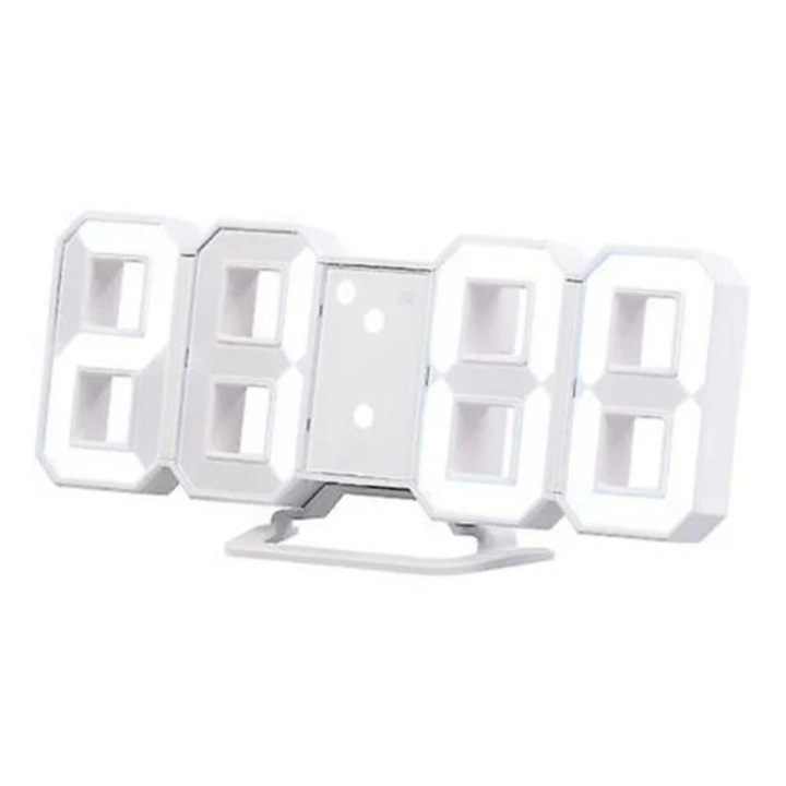 3D LED digitális dekoratív óra, időzítő funkcióval, 12/24 órás kijelző, 3 fényerő szint